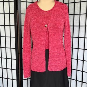 TravelSmith Coral 2pc Sweater Set S